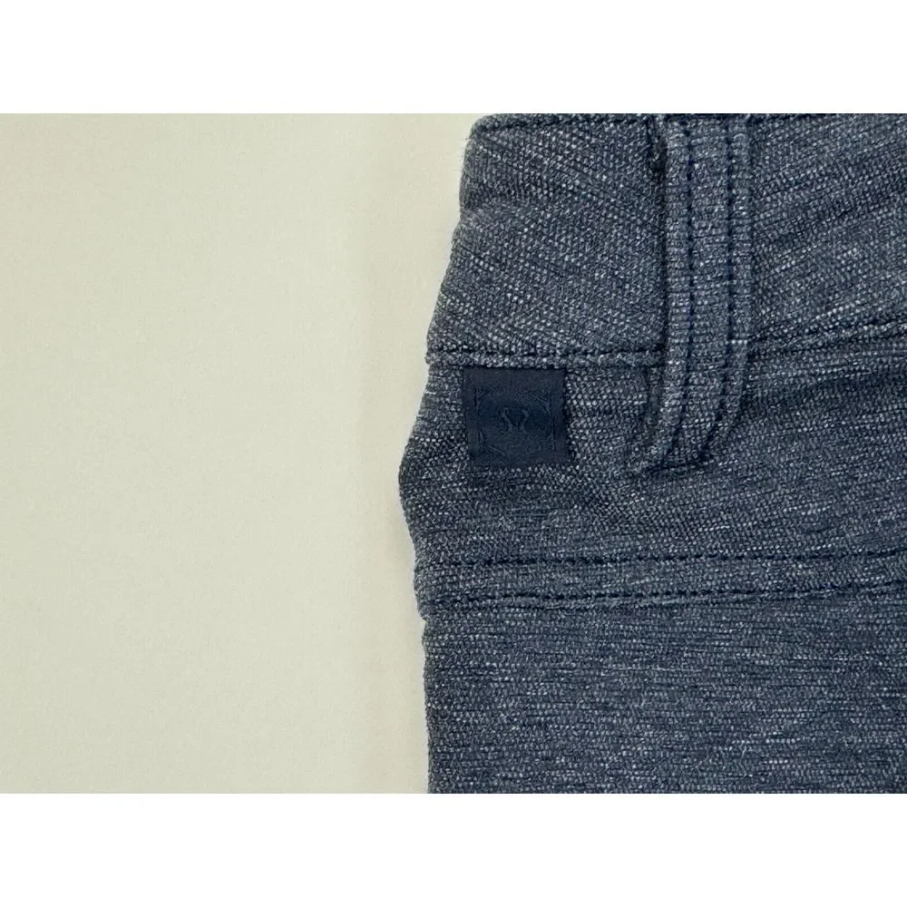Lululemon ABC Pant Slim Tech Canvas Mens 33 EUC‎ Pockets Stretch Flat Front Blue
